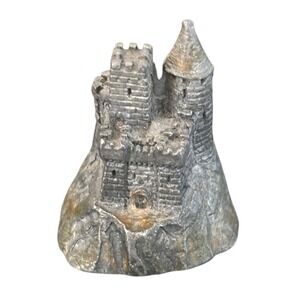 Vintage Pewter Miniature Castle Figurine Medieval Fortress Fantasy Decor 1.5in